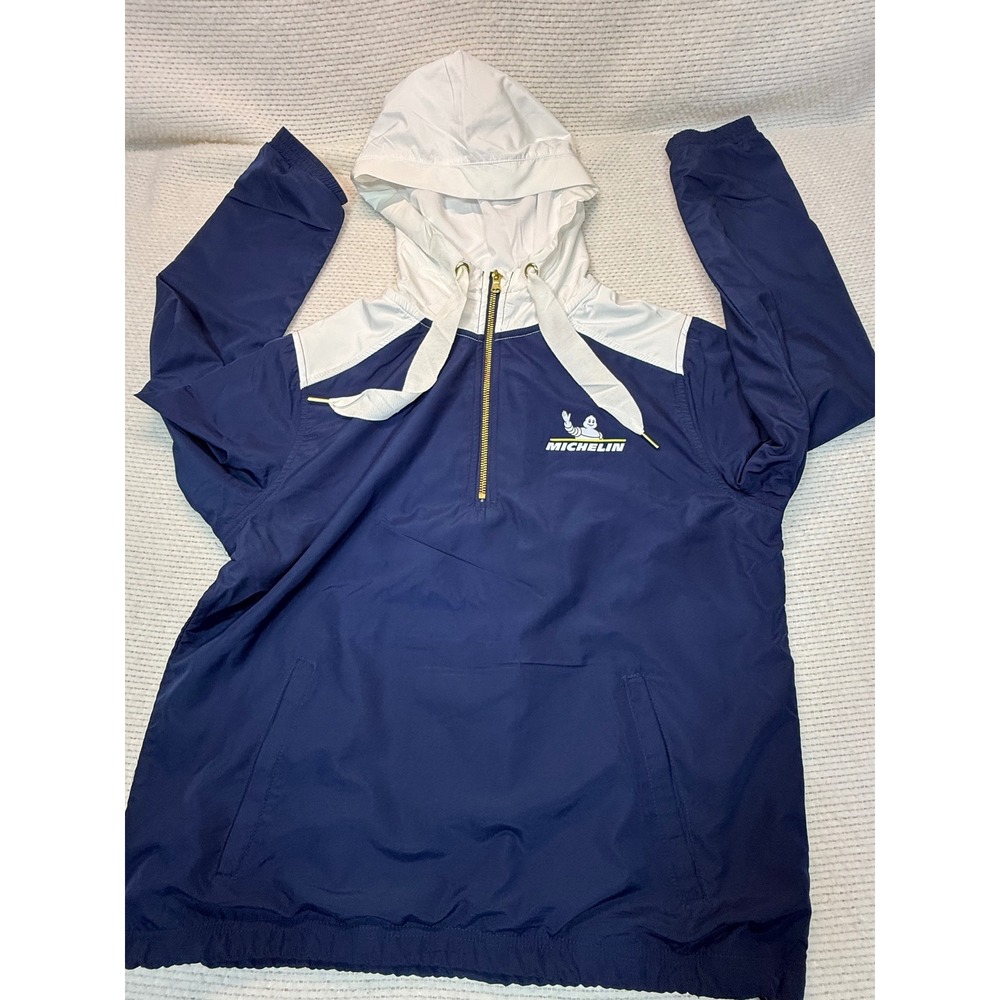 Boxercraft Michelin Man Windbreaker Jacket Navy White Quarter Zip Mens Small
